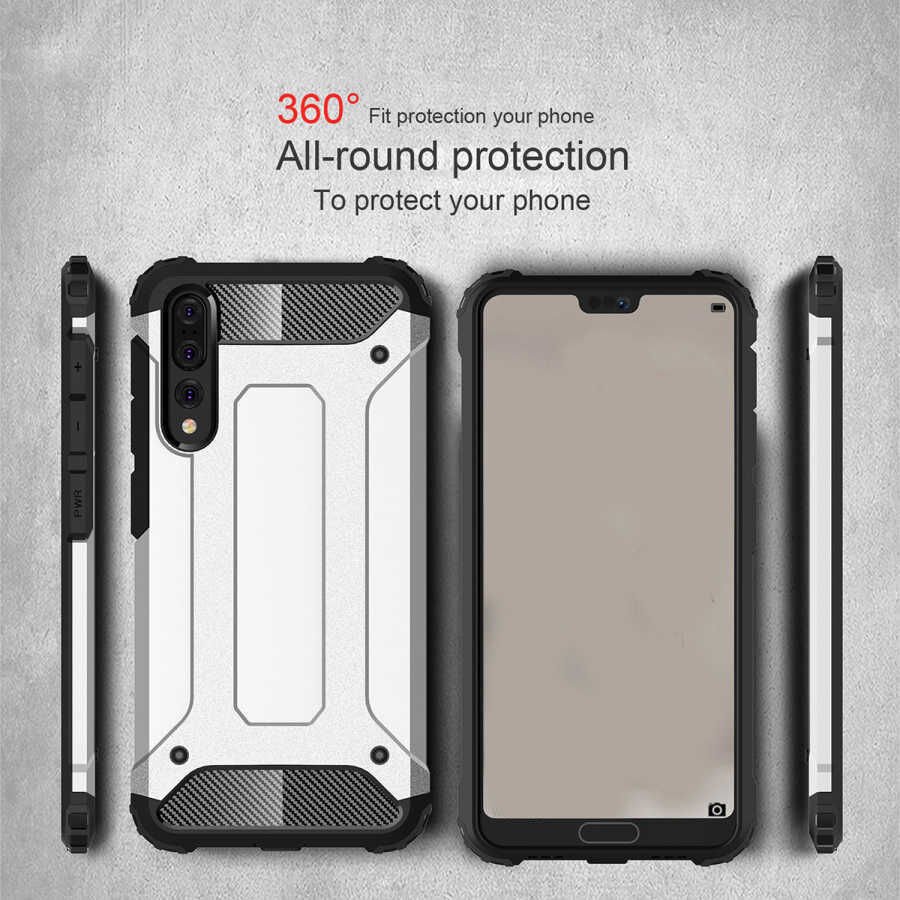 Huawei P20 Pro Kılıf Armor Köşe Korumalı Çift Katman Tank Zırh Kapak (CRASH) Rose Gold