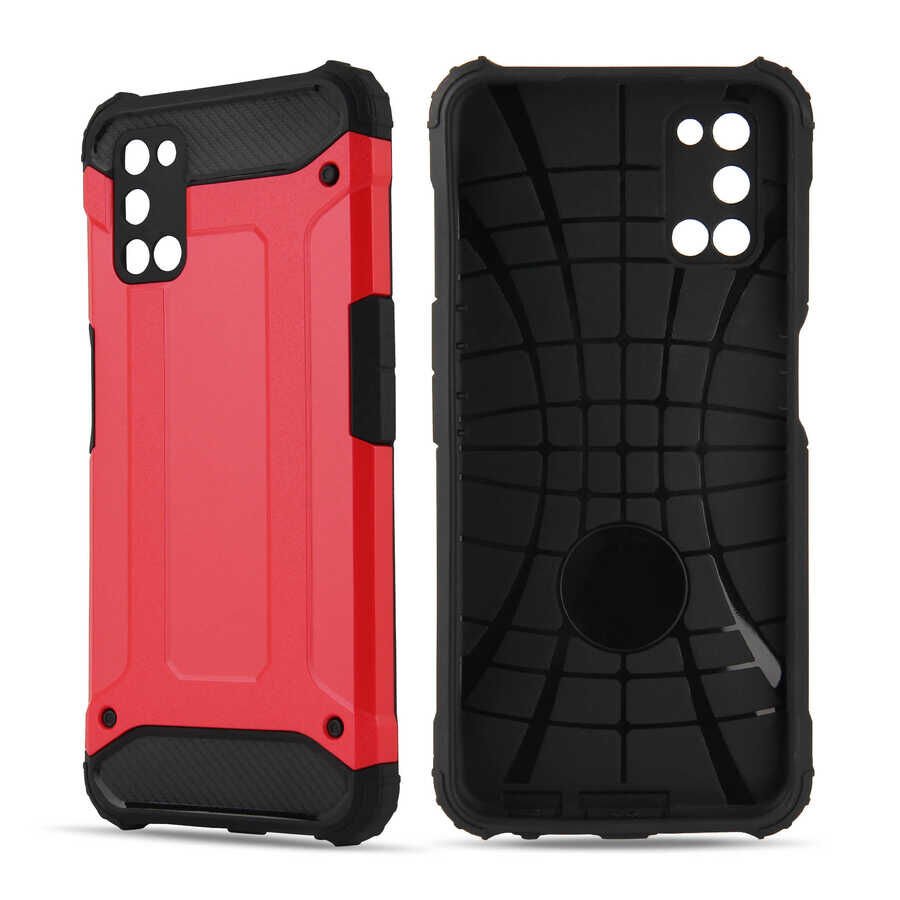 Oppo A72 Kılıf Armor Köşe Korumalı Çift Katman Tank Zırh Kapak (CRASH) Gri