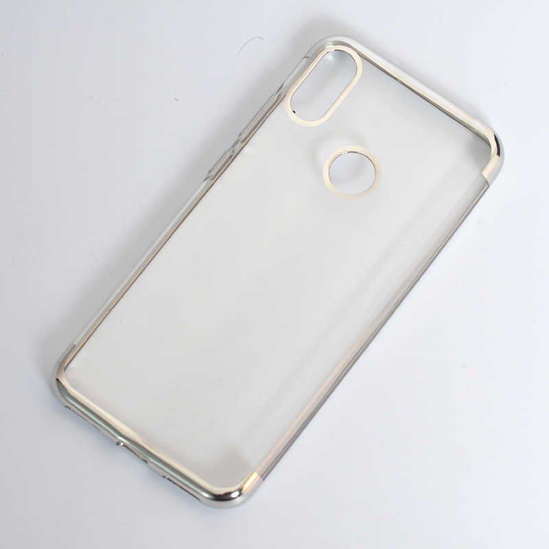 Huawei Honor 8A Kılıf Dört Köşe Renkli Lazer Şeffaf Silikon Kapak (GLİTTER) Mavi