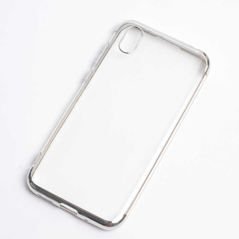 Huawei Y5 2019 Kılıf Dört Köşe Renkli Lazer Şeffaf Silikon Kapak (GLİTTER) Gri