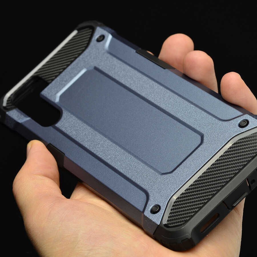 Oppo Reno 3 Kılıf Armor Köşe Korumalı Çift Katman Tank Zırh Kapak (CRASH) Mavi