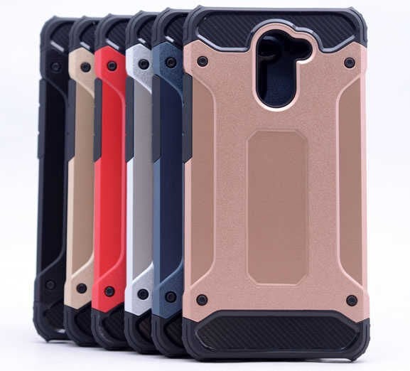 Huawei Y7 Prime Kılıf Armor Köşe Korumalı Çift Katman Tank Zırh Kapak (CRASH) Gold