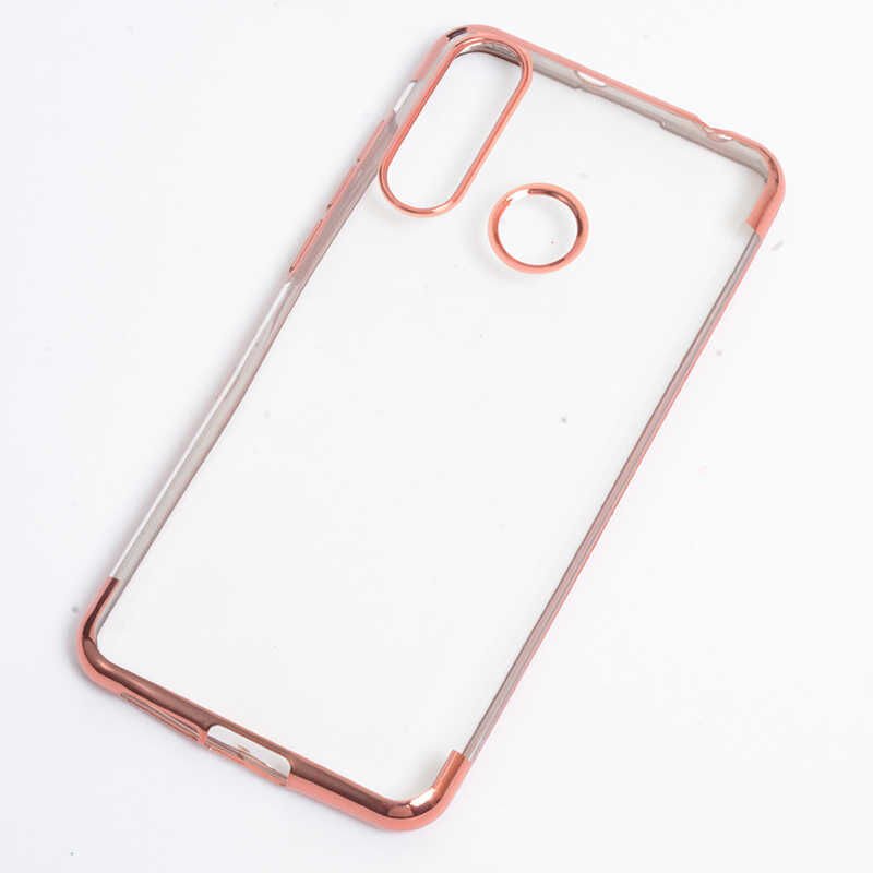 Casper Via F3 Kılıf Dört Köşe Renkli Lazer Şeffaf Silikon Kapak (GLİTTER) Rose Gold