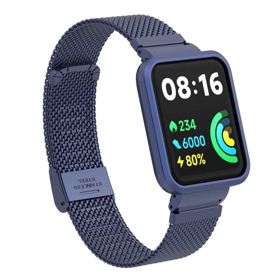 Xiaomi Redmi Watch 2 Lite  Metal Kordon Örgü Tasarımlı (KRD-66) Krem