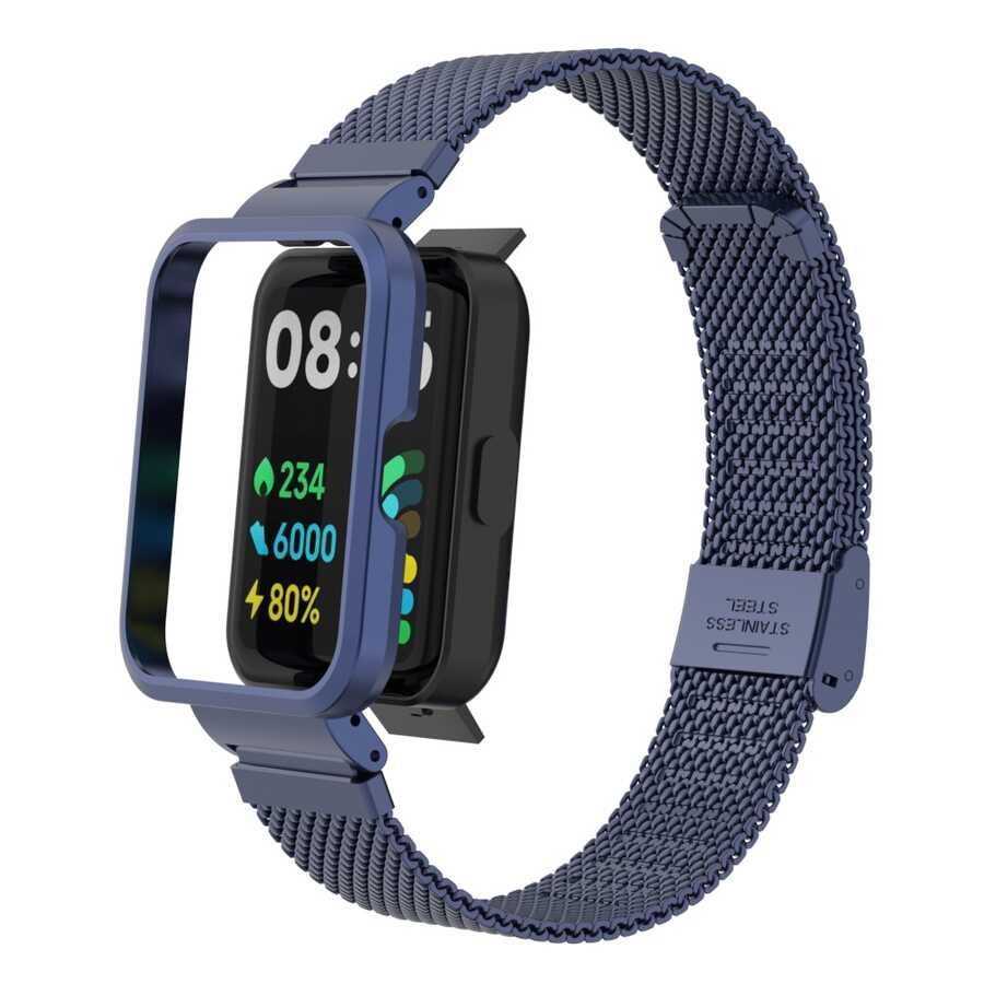 Xiaomi Redmi Watch 2 Lite  Metal Kordon Örgü Tasarımlı (KRD-66) Krem