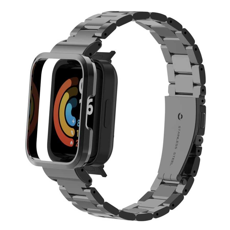 Xiaomi Redmi Watch (Mi Watch Lite) Metal Kordon Gösterişli Tasarım (KRD-60) Siyah