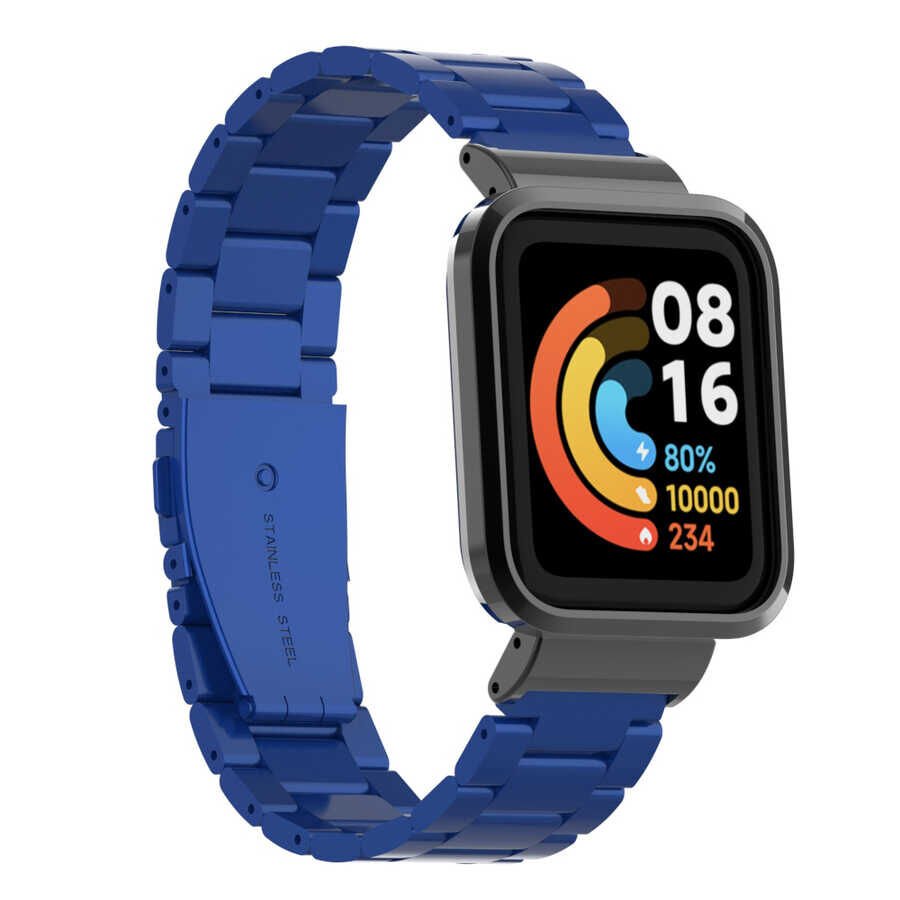 Xiaomi Redmi Watch (Mi Watch Lite) Metal Kordon Gösterişli Tasarım (KRD-60) Mavi