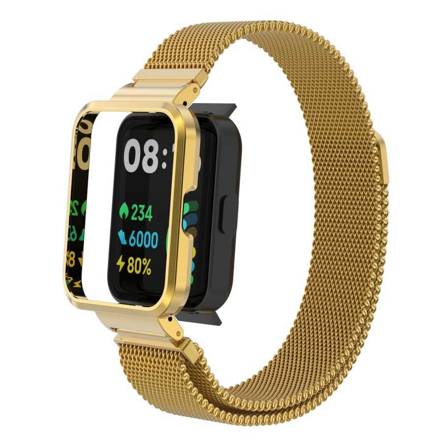 Xiaomi Redmi Watch 2 Lite Mıknatıslı Metal Kordon Örgülü Tasarım (KRD-58) Siyah