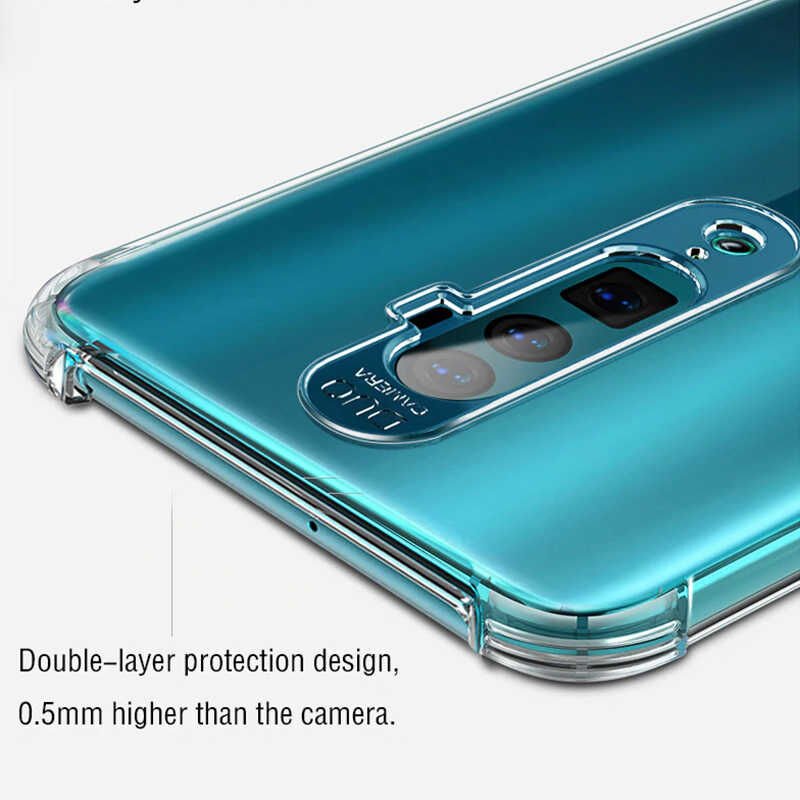 Oppo A9 2020 Şeffaf Kılıf Köşelerde Darbelere Karşı Ultra Kalınlık (ANTİSHOCK) Renksiz
