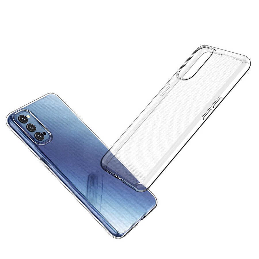 Oppo Reno 4 Şeffaf Kılıf Yumuşak İnce Tasarımlı Kapak (SÜPER) Renksiz