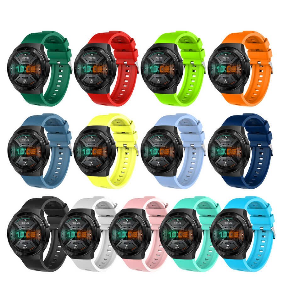 Huawei Watch Gt 3 46mm Gt/gt2/gt2e/gt2 Pro/gt3 Pro (22MM) Silikon Kordon Esnek Yapılı (KRD-26) Siyah