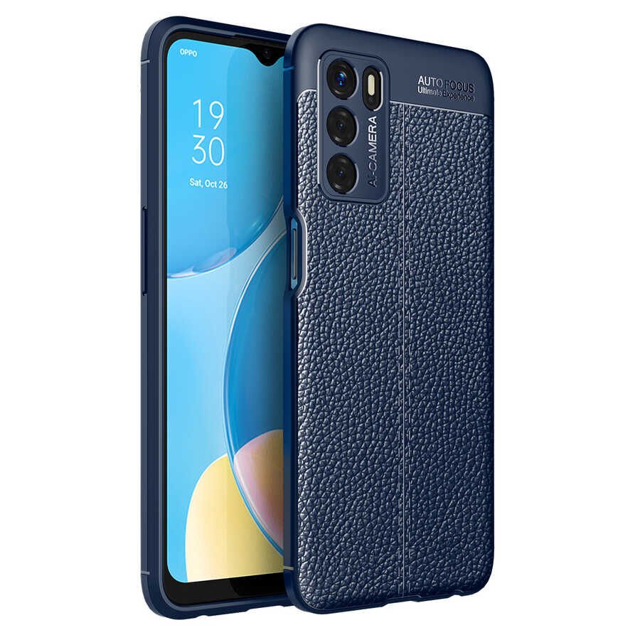 Oppo A16 Kılıf Deri Görünümlü Renk Atmayan Dayanaklı Silikon Kapak (NİSS) Kırmızı