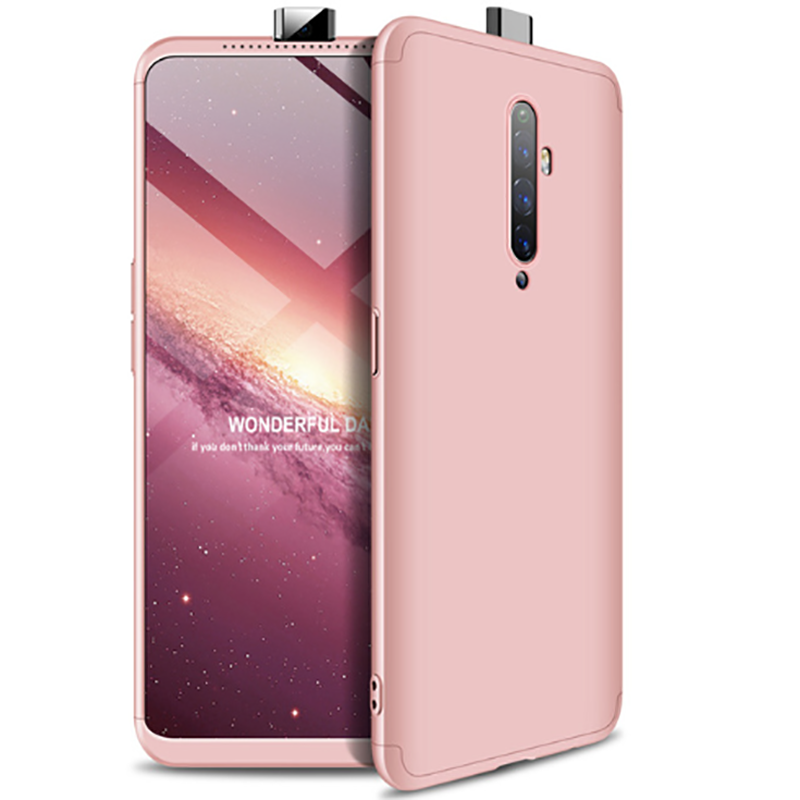 Oppo Reno 2Z Kılıf 360 Tam Koruma Ön Ve Arka Sert Mika Kapak Orjinal Ays Gkk Kapak Kırmızı