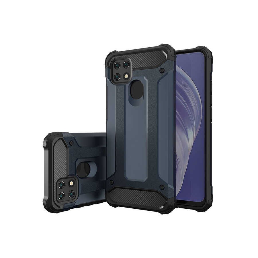 Oppo A15 Kılıf Armor Köşe Korumalı Çift Katman Tank Zırh Kapak (CRASH) Gold