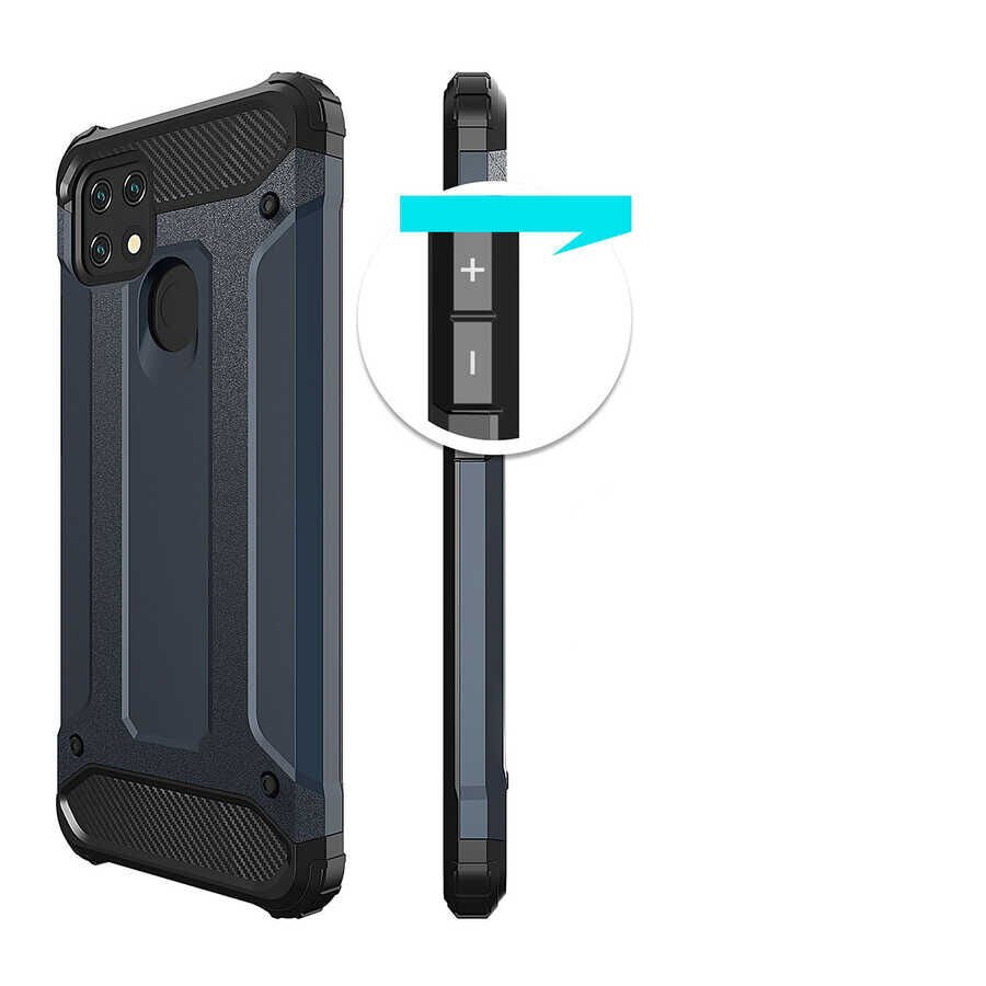 Oppo A15S Kılıf Armor Köşe Korumalı Çift Katman Tank Zırh Kapak (CRASH) Siyah