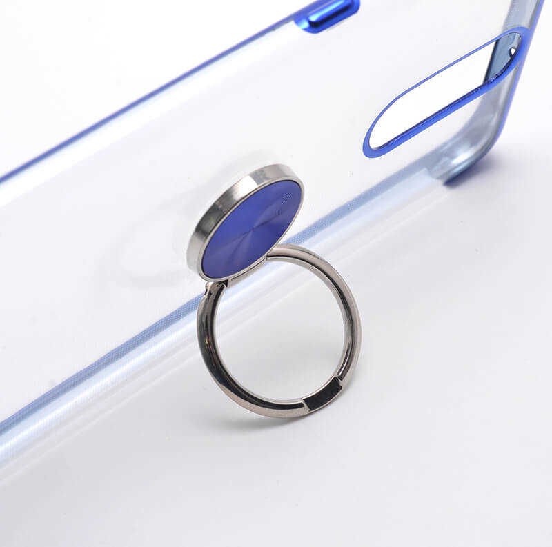 Huawei Mate 10 Lite Kılıf Yüzüklü Standlı Silikon Köşeleri Renkli Kapak (GES) Rose Gold