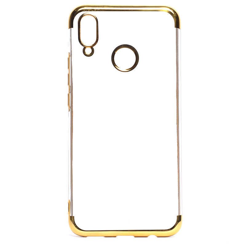 Huawei P Smart Plus Kılıf Dört Köşe Renkli Lazer Şeffaf Silikon Kapak (GLİTTER) Siyah