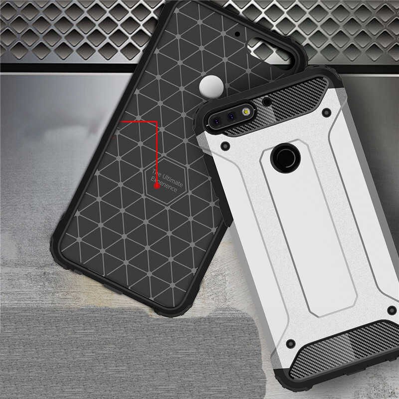 Huawei Y7 2018 Kılıf Armor Köşe Korumalı Çift Katman Tank Zırh Kapak (CRASH) Kırmızı