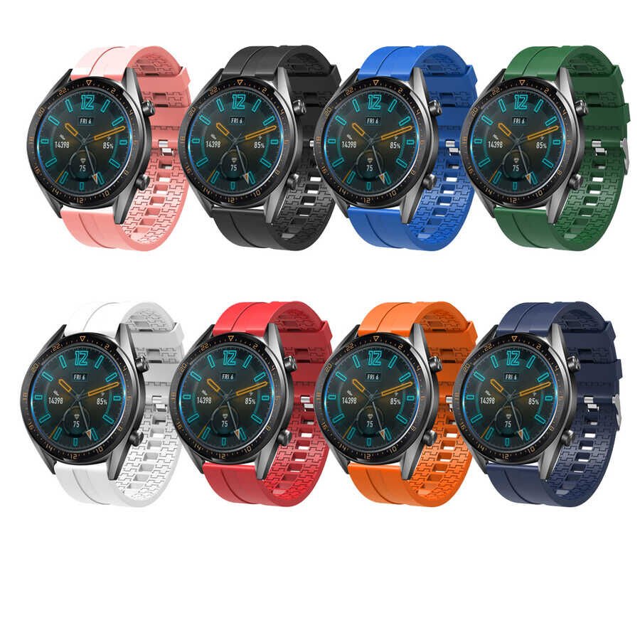 Huawei GT2 46mm (22mm) Silikon Kordon Esnek Yapılı Tasarım (KRD-23) Beyaz
