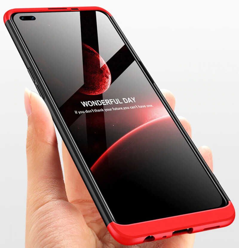 Oppo Reno 4 Lite Kılıf 360 Tam Koruma Ön Ve Arka Sert Mika Kapak Orjinal Ays Gkk Kapak Rose Gold