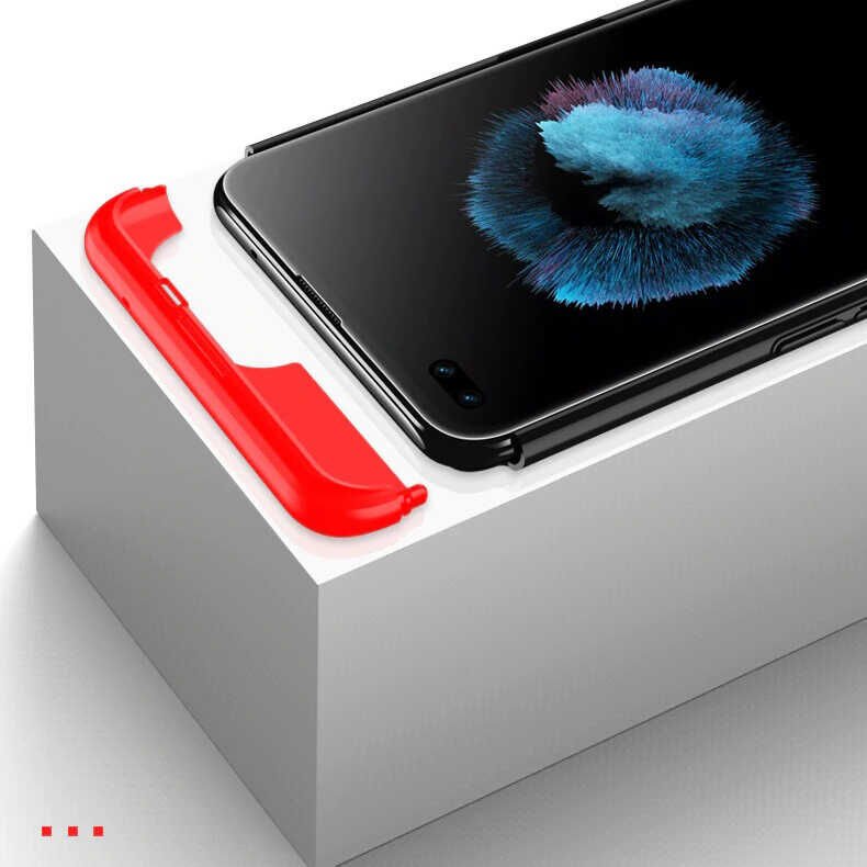 Oppo Reno 4 Lite Kılıf 360 Tam Koruma Ön Ve Arka Sert Mika Kapak Orjinal Ays Gkk Kapak Siyah-Gri