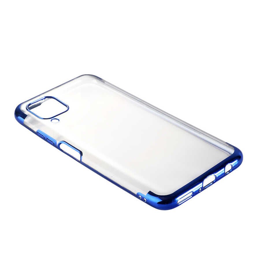 Huawei P40 Lite Kılıf Dört Köşe Renkli Lazer Şeffaf Silikon Kapak (GLİTTER) Kırmızı