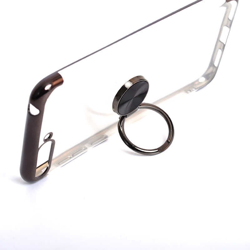 Huawei Y6 2018 Kılıf Yüzüklü Standlı Silikon Köşeleri Renkli Kapak (GES) Mavi