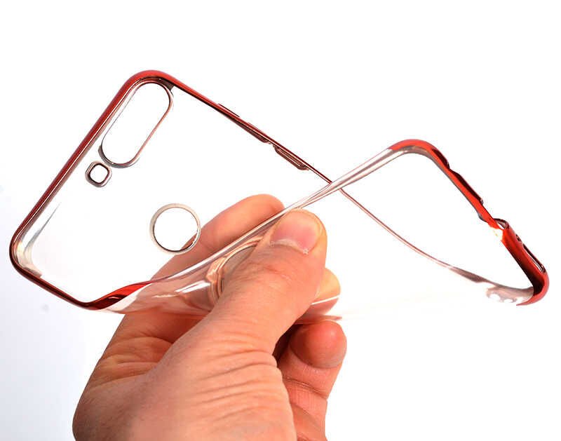 Huawei Y7 2018 Kılıf Yüzüklü Standlı Silikon Köşeleri Renkli Kapak (GES) Gold