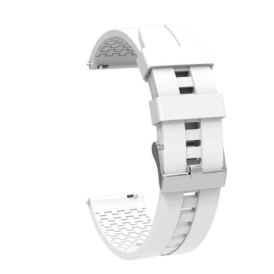 Huawei GT2 42mm (20mm) Silikon Kordon Esnek Yapılı Tasarım (KRD-23) Beyaz
