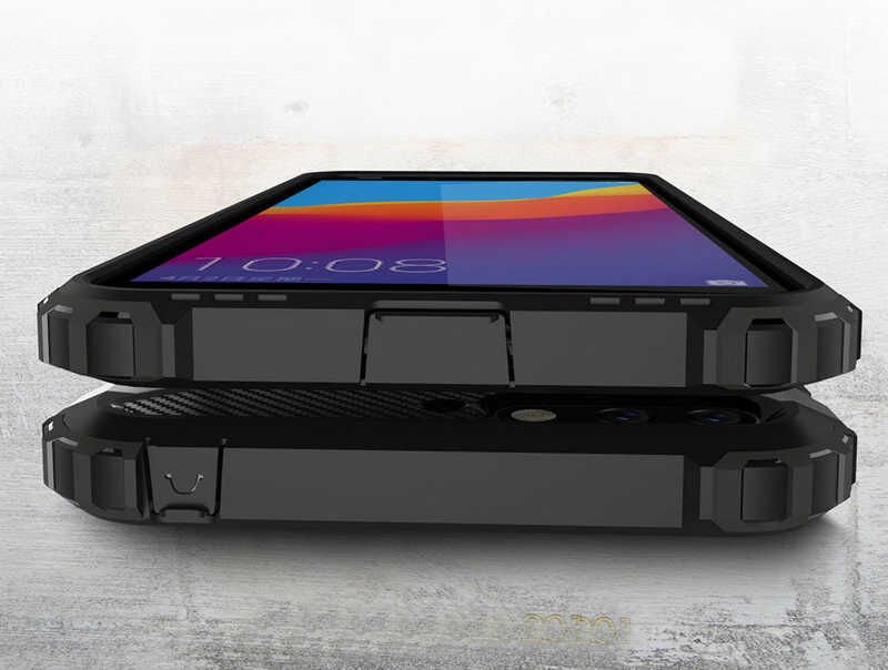 Huawei Y6 2018 Kılıf Armor Köşe Korumalı Çift Katman Tank Zırh Kapak (CRASH) Gri