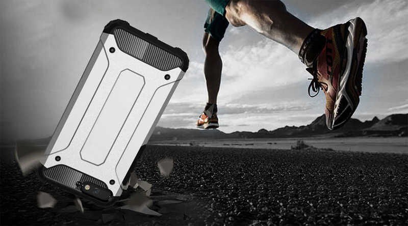 Huawei Y6 2018 Kılıf Armor Köşe Korumalı Çift Katman Tank Zırh Kapak (CRASH) Gri