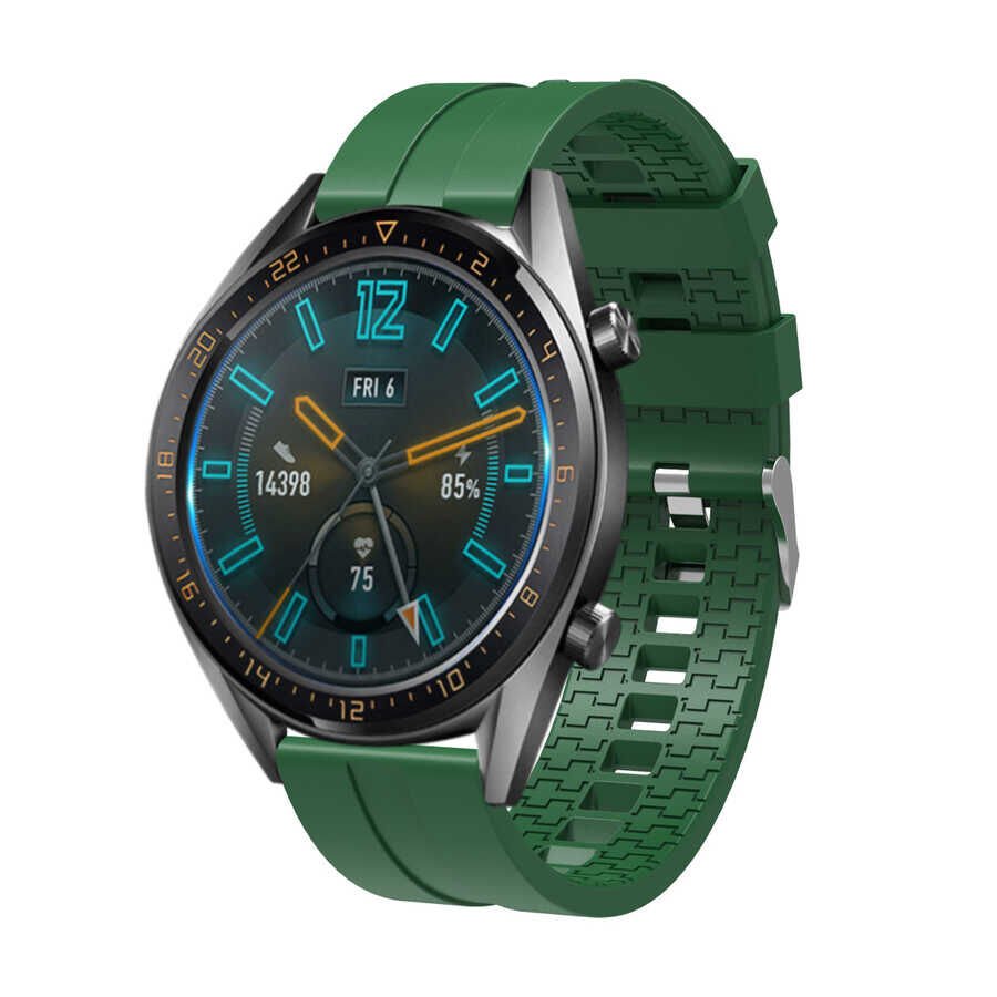Huawei Watch GT 3 46mm (22mm) Silikon Kordon Esnek Yapılı Tasarım (KRD-23) Turuncu