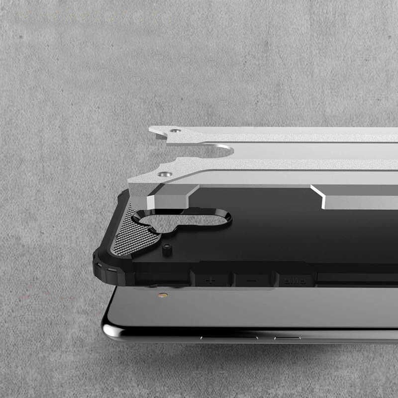 Huawei Mate 20 Lite Kılıf Armor Köşe Korumalı Çift Katman Tank Zırh Kapak (CRASH) Gri