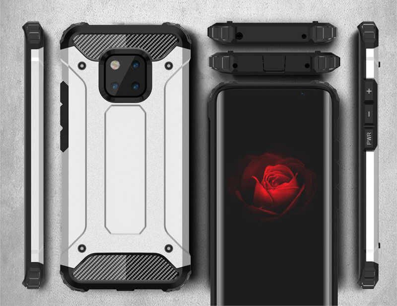 Huawei Mate 20 Pro Kılıf Armor Köşe Korumalı Çift Katman Tank Zırh Kapak (CRASH) Mavi