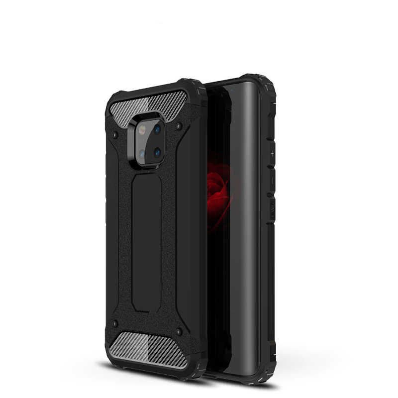 Huawei Mate 20 Pro Kılıf Armor Köşe Korumalı Çift Katman Tank Zırh Kapak (CRASH) Rose Gold