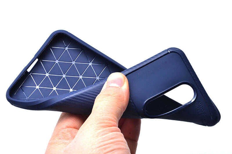 Oppo RX17 Pro Kılıf Kamera Çıkıntılı Karbon Fiber Dokulu Renk Atmaz Kapak (NEGRO) Lacivert