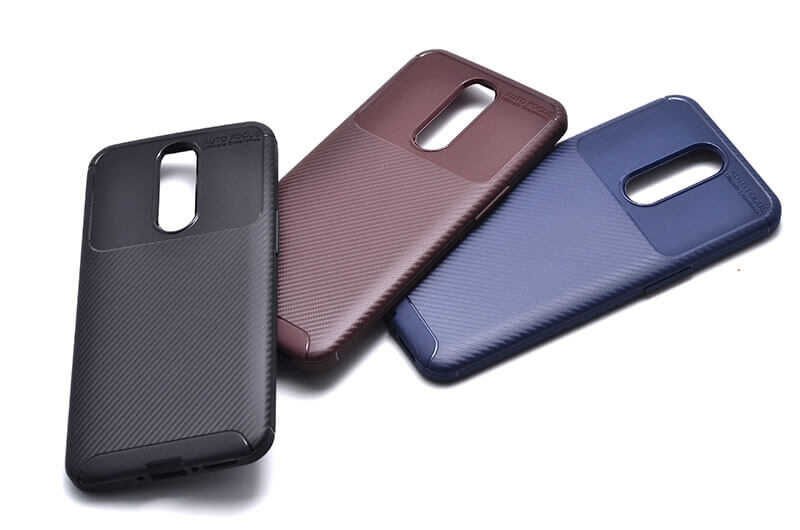 Oppo RX17 Pro Kılıf Kamera Çıkıntılı Karbon Fiber Dokulu Renk Atmaz Kapak (NEGRO) Lacivert