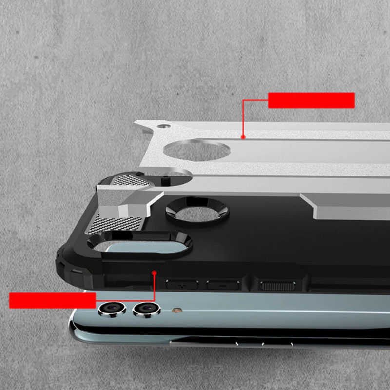 Huawei P Smart 2019 Kılıf Armor Köşe Korumalı Çift Katman Tank Zırh Kapak (CRASH) Kırmızı