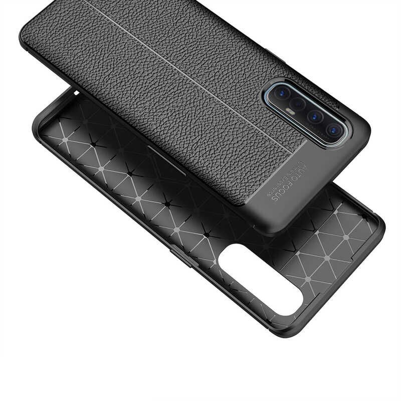 Oppo Reno 3 Pro 5G Kılıf Deri Görünümlü Renk Atmayan Dayanaklı Silikon Kapak (NİSS) Siyah