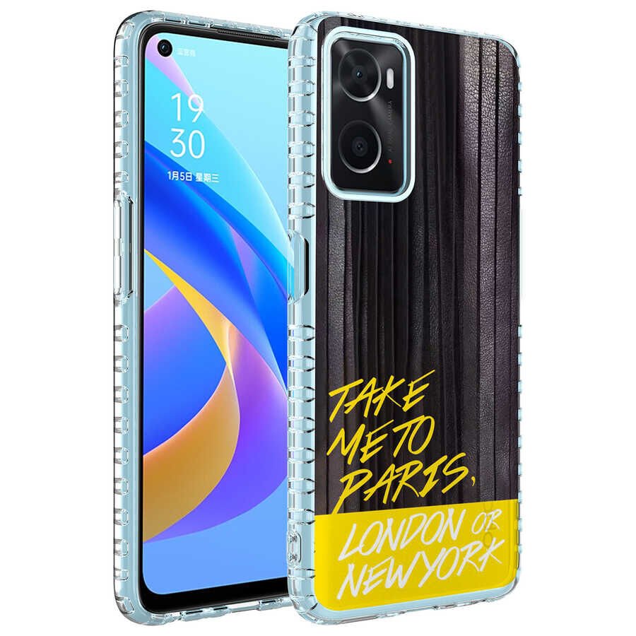 Oppo A96 4G Kılıf Kamera Çıkıntılı Airbag Kenarlı Darbe Emici Desenli Kapak (ELEGANS) NO3