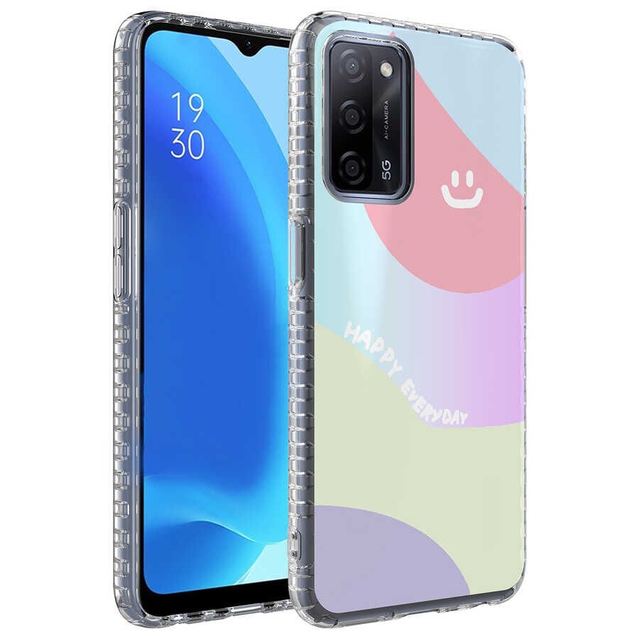 Oppo A54 4G Kılıf Kamera Çıkıntılı Airbag Kenarlı Darbe Emici Desenli Kapak (ELEGANS) NO7