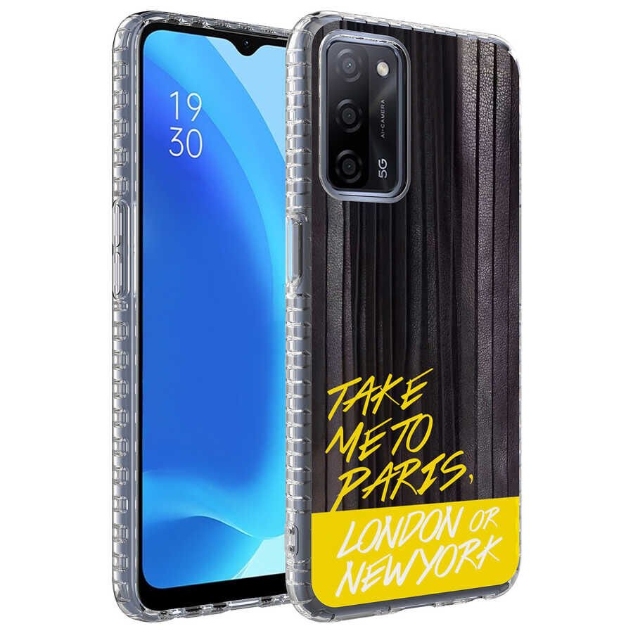 Oppo A54 4G Kılıf Kamera Çıkıntılı Airbag Kenarlı Darbe Emici Desenli Kapak (ELEGANS) NO3