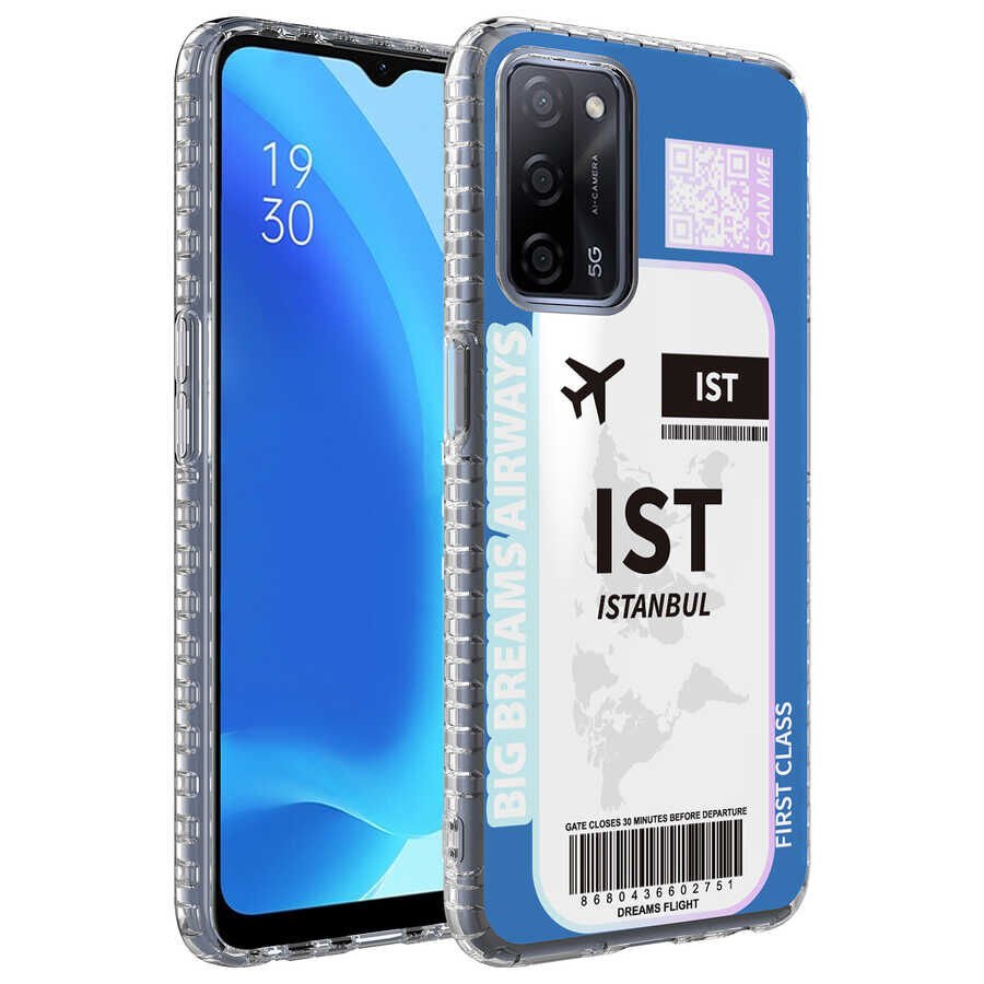 Oppo A54 4G Kılıf Kamera Çıkıntılı Airbag Kenarlı Darbe Emici Desenli Kapak (ELEGANS) NO4