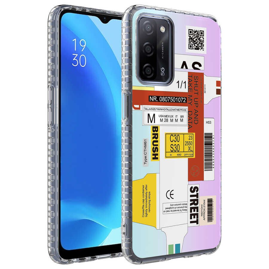 Oppo A54 4G Kılıf Kamera Çıkıntılı Airbag Kenarlı Darbe Emici Desenli Kapak (ELEGANS) NO2