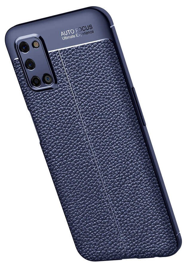 Oppo A72 Kılıf Deri Görünümlü Renk Atmayan Dayanaklı Silikon Kapak (NİSS) Kırmızı