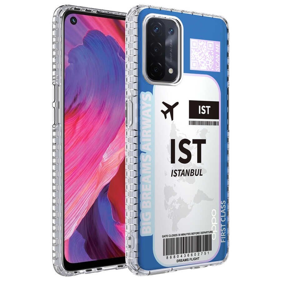 Oppo A74 4G Kılıf Kamera Çıkıntılı Airbag Kenarlı Darbe Emici Desenli Kapak (ELEGANS) NO4