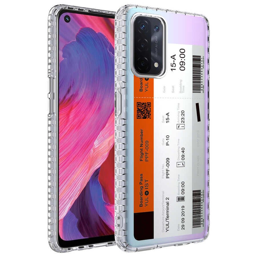 Oppo A74 4G Kılıf Kamera Çıkıntılı Airbag Kenarlı Darbe Emici Desenli Kapak (ELEGANS) NO1