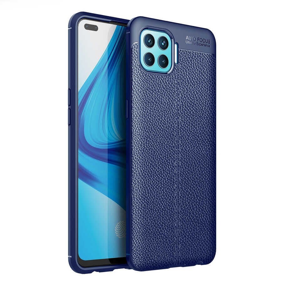 Oppo Reno 4 Lite Kılıf Deri Görünümlü Renk Atmayan Dayanaklı Silikon Kapak (NİSS) Kırmızı