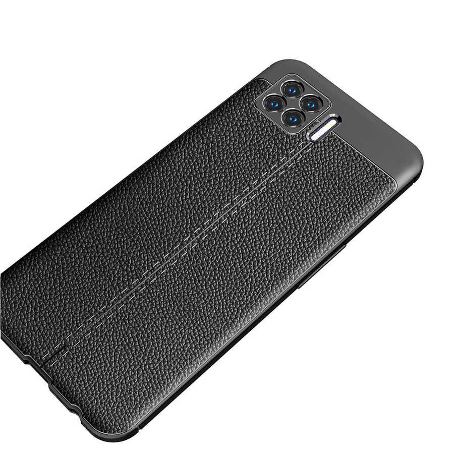 Oppo A73 Kılıf Deri Görünümlü Renk Atmayan Dayanaklı Silikon Kapak (NİSS) Kırmızı
