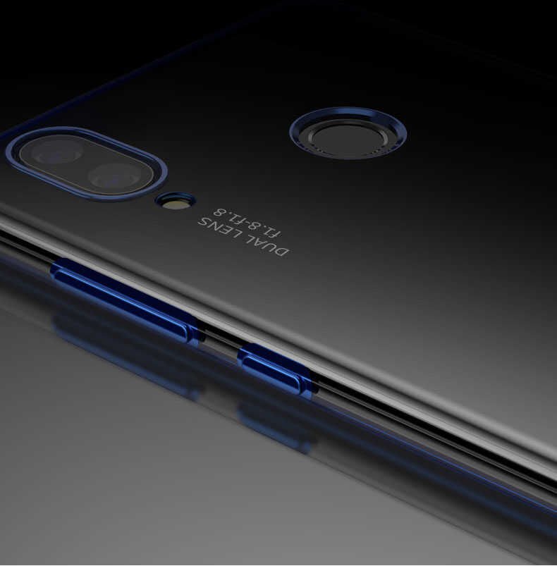 Huawei P20 Lite Kılıf Dört Köşe Renkli Lazer Şeffaf Silikon Kapak (GLİTTER) Beyaz